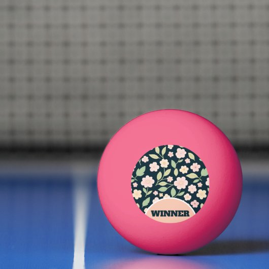 Balle De Ping Pong Modern Pink Wildflowers Pattern (Filet)