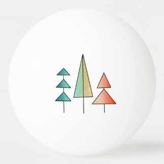 Balle De Ping Pong moderne arc-en-ciel arbres roses sarcelle simple m