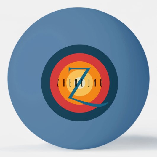 Balle De Ping Pong Moderne Élégant Chic Monogramme Initiale Personnal (Devant)