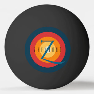 Balle De Ping Pong Moderne Élégant Chic Monogramme Initiale Personnal