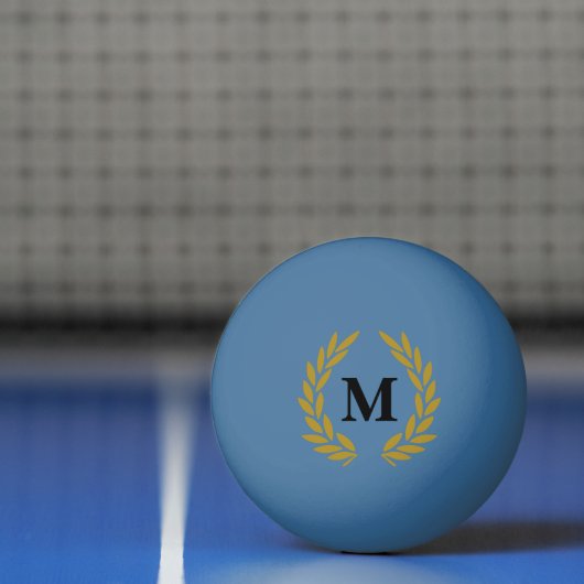 Balle De Ping Pong Mongram Lorberkranz Bleu Or (Filet)