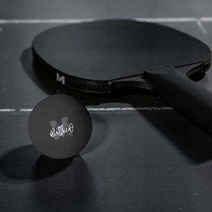Balle De Ping Pong Monogram Modern Cool Grunge Ajouter Votre Nom