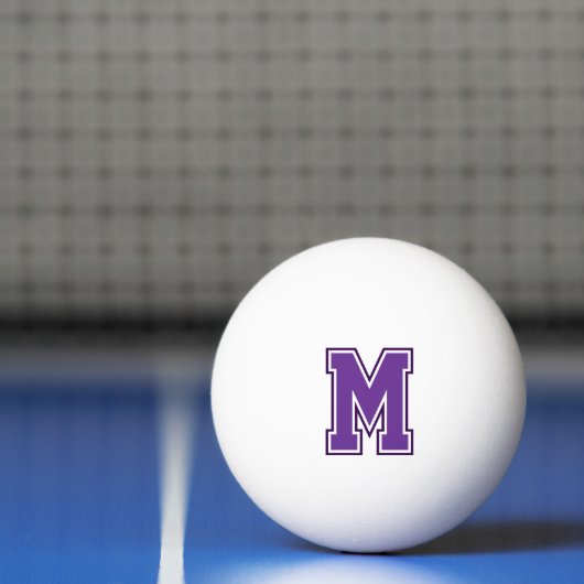 Balle De Ping Pong Monogramme à varsité violette (Filet)