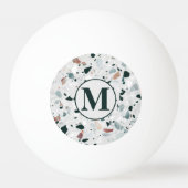 Balle De Ping Pong Monogramme Abstrait Terrazzo Motif (Devant)
