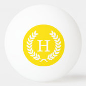 Balle De Ping Pong Monogramme blanc jaune d'initiale de guirlande de (Dos)