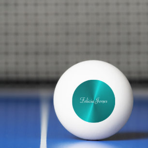 Balle De Ping Pong Monogramme bleu brillant en faux métal