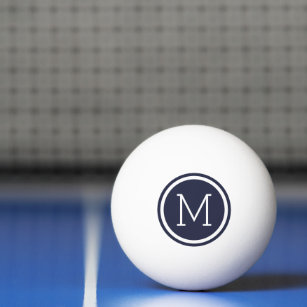 Balle De Ping Pong Monogramme bleu marine Boules de ping personnalisé