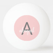 Balle De Ping Pong Monogramme Blush Pink Ajoutez Votre Propre Nom (Dos)
