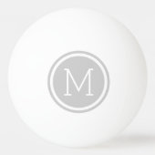 Balle De Ping Pong Monogramme circulaire gris personnalisé (Devant)