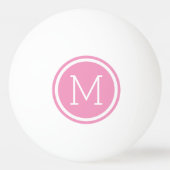 Balle De Ping Pong Monogramme circulaire rose personnalisé (Devant)