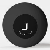 Balle De Ping Pong Monogramme classique noir minimal (Dos)