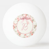 Balle De Ping Pong Monogramme Coquette Rose Bow (Dos)
