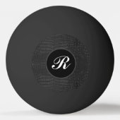 Balle De Ping Pong Monogramme Crocodile noir en cuir Imprimer (Dos)