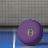 Balle De Ping Pong Monogramme customisé Nom du script Purple White Go (Filet)