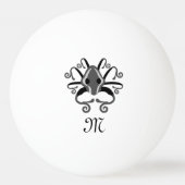 Balle De Ping Pong Monogramme de calmar gris (Devant)