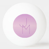 Balle De Ping Pong Monogramme de chevauchement unique | Lavande douce (Dos)
