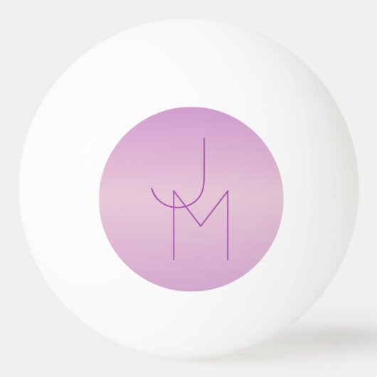 Balle De Ping Pong Monogramme de chevauchement unique | Lavande douce (Dos)