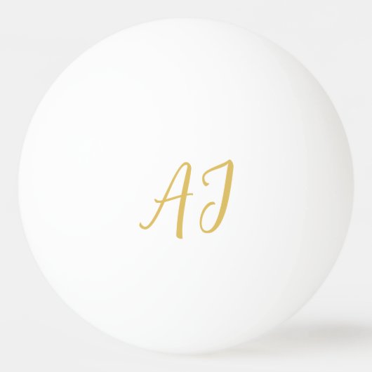 Balle De Ping Pong Monogramme de couleur or professionnel classique i (Devant)