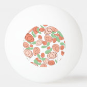 Balle De Ping Pong monogramme de couronne de roses coralliens (Dos)