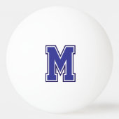 Balle De Ping Pong Monogramme de la Varsité bleue (Devant)