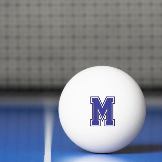 Balle De Ping Pong Monogramme de la Varsité bleue (Filet)