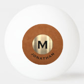 Balle De Ping Pong Monogramme de luxe moderne Sable Gold (Devant)