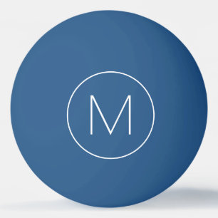Balle De Ping Pong Monogramme de police minimaliste moderne bleu et b