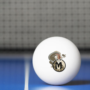 Balle De Ping Pong Monogramme de salamandre en tête de marteau