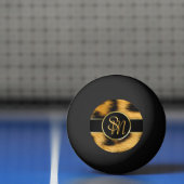 Balle De Ping Pong Monogramme élégant d'empreinte de léopard - boule (Filet)