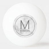 Balle De Ping Pong Monogramme et nom personnalisés modernes (Dos)