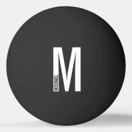 Balle De Ping Pong Monogramme et nom personnalisés modernes