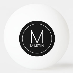 Balle De Ping Pong Monogramme et nom personnalisés modernes