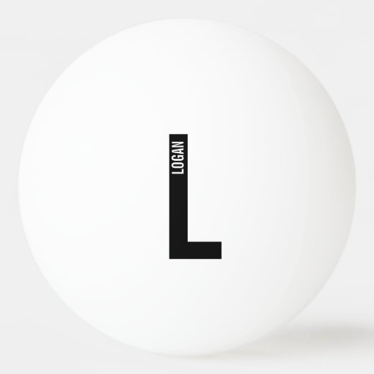 Balle De Ping Pong Monogramme et nom personnalisés modernes (Devant)