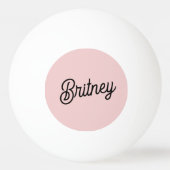 Balle De Ping Pong Monogramme et nom rose pâle moderne (Devant)