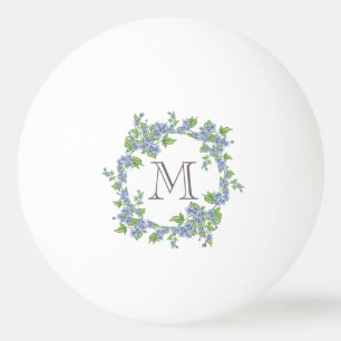 Balle De Ping Pong Monogramme floral de guirlande