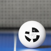 Balle De Ping Pong Monogramme géométrique tendance noir et blanc (Filet)