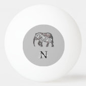 Balle De Ping Pong Monogramme Graphique mignon Eléphant Noir personna (Devant)