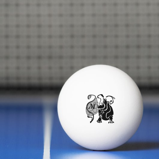 Balle De Ping Pong Monogramme Hippo en colère (Filet)