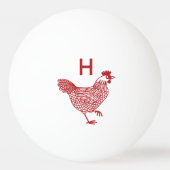 Balle De Ping Pong Monogramme initial de poulets (Dos)