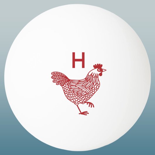 Balle De Ping Pong Monogramme initial de poulets