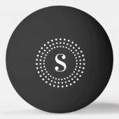 Balle De Ping Pong Monogramme initial des points radiaux rétro sur le (Devant)