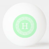 Balle De Ping Pong Monogramme initial du cadre de la clé grecque blan (Dos)