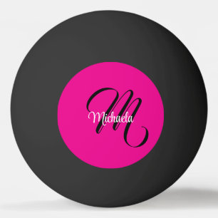 Balle De Ping Pong Monogramme initial minimaliste moderne nom rose ch