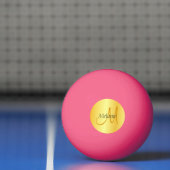 Balle De Ping Pong Monogramme Initial Moderne Modèle tendance Or rose (Filet)