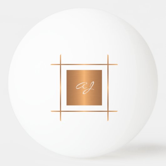 Balle De Ping Pong Monogramme initial typographie or script stylisé (Devant)