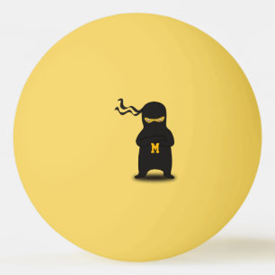 Balle De Ping Pong Monogramme. Kawaii Cute Ninja pour Geek Nerd.