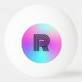 Balle De Ping Pong Monogramme néon rose bleu et violet ombre (Devant)