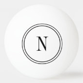 Balle De Ping Pong Monogramme noir et blanc moderne (Dos)
