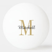 Balle De Ping Pong Monogramme or et nom personnalisé (Devant)