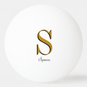 Balle De Ping Pong Monogramme or Nom personnalisé initial